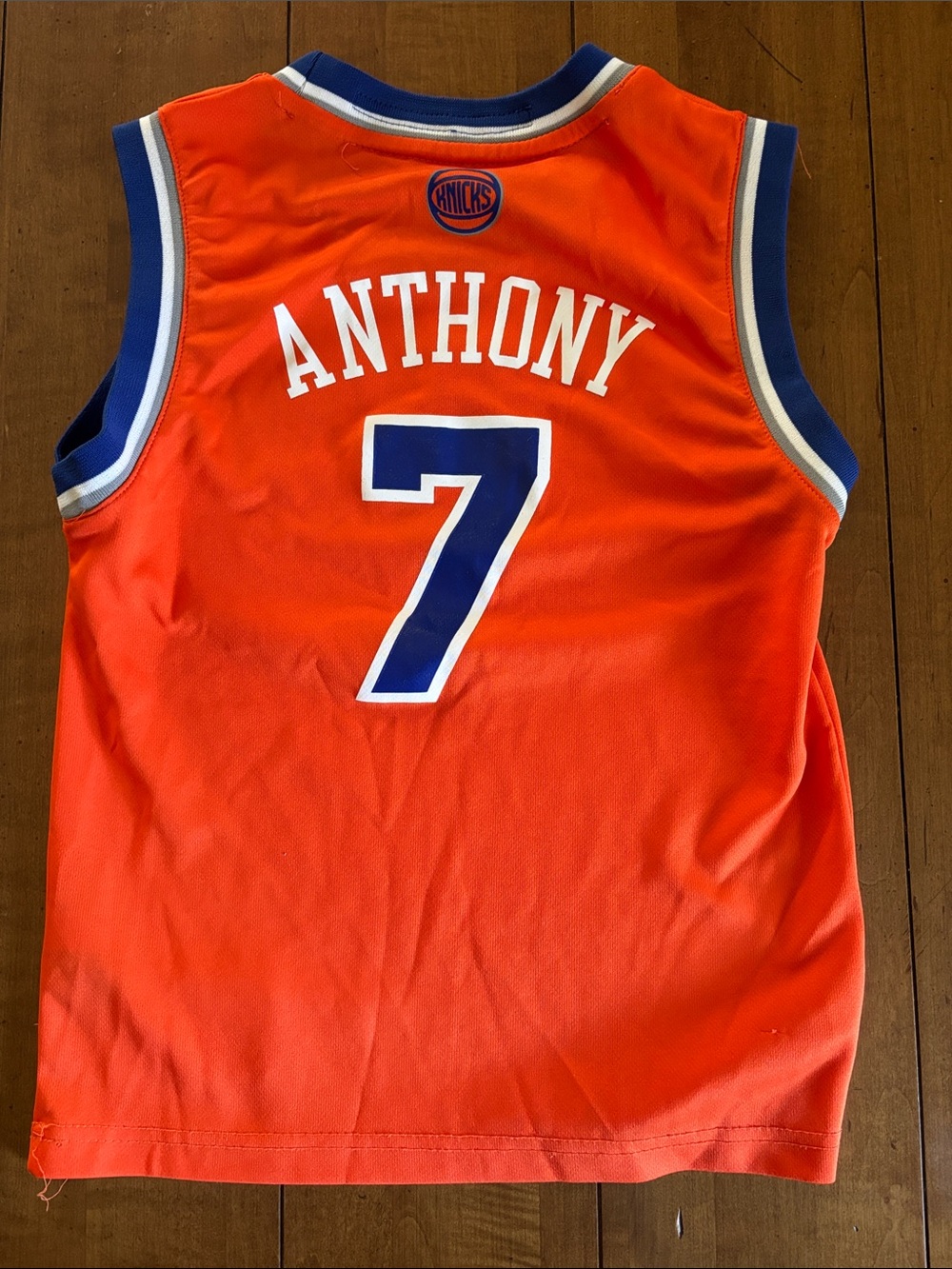 adidas Kids New York Knicks Carmelo Anthony #7 Orange & Blue Tank Top